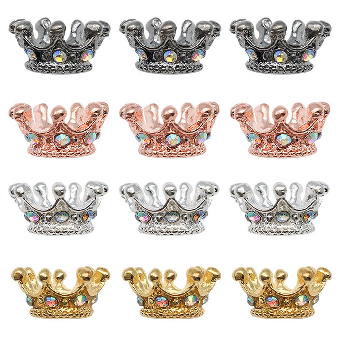 Iridescent Crown Metal Beads with 4 Listed Options