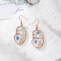 Gold Hook Resin Dried Flower Geometric Earrings 8 Styles view 7