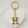 Gold Tone Plain Bubble Letter Keychains from A to Z view 12
