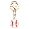 White Baseball Ball Metal Lobster Clasp Keychain Charm view 5