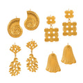 Coral Conch Woven Mesh Geometric Drop Stud Earrings view 5