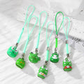 Miniature Green Frog Bell Phone Strap Charms in Six Designs view 1