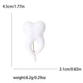 White Enamel Tooth Brooch with Gold Tone Crown Detail view 5