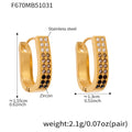 Double Row Crystal U Hoop Earrings in Seven Colorways view 9