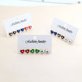 Heart Evil Eye Mini Stud Earring Three Pair Sets in Three Colorways view 5