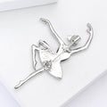Silver Ballerina Brooch Abalone Shell Tutu Clear Rhinestones view 4