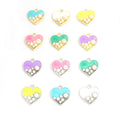 Pastel Enamel Heart Charms with Pearl Accents in Six Colors view 3