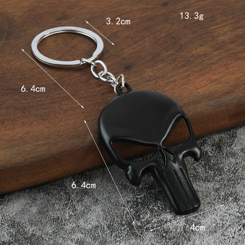 Punisher Skull Zinc Alloy Keychain Movie-Inspired Key Holder