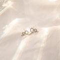 Silver Pave Crystal Twisted Knot Stud Earrings Pair view 3
