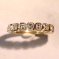 Gold Tone Square Bezel Clear CZ Half Eternity Band Sizes 6-10 view 2