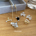 Pearl and Crystal Ear Clips in Four Floral and Bow Designs view 2