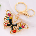 Openwork Multicolor Rhinestone Butterfly Keychain Charm view 3
