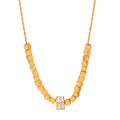 Gold Hexagon Bead Necklace Crystal Barrel Clavicle Chain view 5