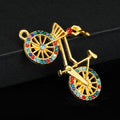 Rhinestone Bicycle Charm Pendant Gold Tone And Silver Tone Five Styles view 8