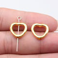 Open Heart Frame Bead in 6 Metal Finishes for Jewelry Making view 6