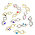 Rhinestone Infinity Evil Eye Two Loop Connectors in 12 Styles view 5