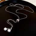 Pearl Drop Lariat Necklaces - 2 Styles Polished Decorative Design view 7