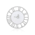 Roman Numeral Clock Face Brooch in Gold or Silver Tone view 2
