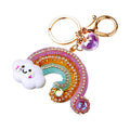 Mermaid Rainbow Keychain with Crystal and Gold Tone Details view 5