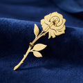 Polished Openwork Rose Stem Brooch in Gold and Silver view 3