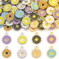 Colorful Daisy Flower Charms in Seven Glossy Enamel Colors view 4