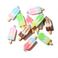 Colorful Striped Ice Pop Resin Charms for Jewelry Making view 6