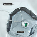 Steel Irregular Disc Green White Zircon Pendant Necklace view 2