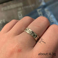 Antique Silver Embossed Mushroom Band Ring Sizes 6-10 view 4
