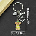 Five-Style Cartoon Dog Paw Bone and Heart Enamel Keychain Collection view 10