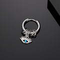 Silver Tone Evil Eye Charm Huggie Hoop Earrings Eleven Styles view 6
