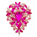 Silver Tone Heart Crystal Nine Designs Metal Brooch Pin view 6