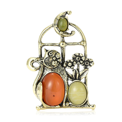 Angled product view showing the brooch surface details