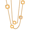Long Gold Dual-Layer Sweater Chains Square Or Heart Stations view 5