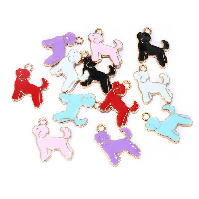 Colorful Poodle Charms In 1 Style For Jewelry Making