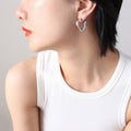Irregular Geometric Twisted C-Hoop Stud Earrings Gold Steel view 4