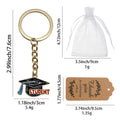Enamel Student Graduation Cap Keychain Ring Two Tassels view 2