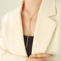 Snake Chain Lariat Necklace Adjustable Slider Bracelet Ball Ends view 4