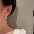 Crystal Square Drop Earrings in Gold Tone Fashion Jewelry Accessories view 4