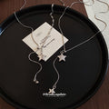Silver Tone Star Pendant Lariat Necklaces in Two Designs view 4