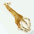 Crystal Spotted Giraffe Brooch with Gold Tone Legs view 3
