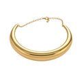 Wide Polished Collar Necklace in Gold Tone or Silver Tone view 5