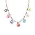 Steel Ball Chain Necklace Multicolor Enamel Sun Moon Discs view 5