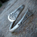 Antique Silver Open Dandelion Adjustable Finger Ring view 5