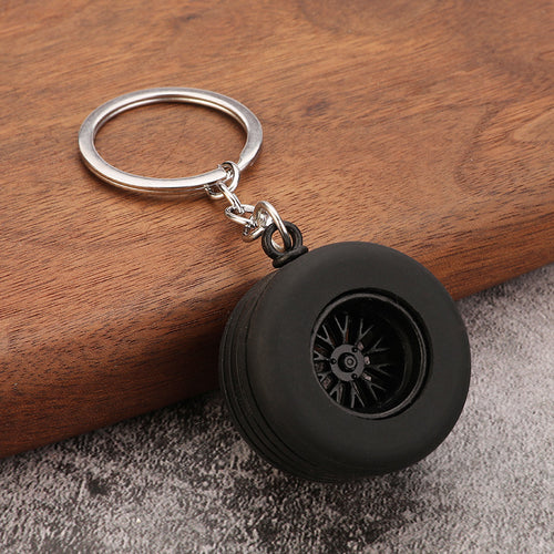 Car Tire Wheel Rim Model Zinc Alloy Keychain Gift Accessory