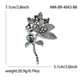 Silver Tone Floral Branch Brooch With Iridescent Shell Effect view 5