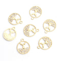 Rhinestone Whale Tail Open Circle Pendant Charms in Two Finishes view 4