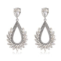 Aqua Green Green Teardrop Leaf Fan Crystal Five Designs Metal Dangle Earrings view 6