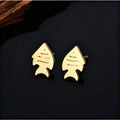 Gold Tone Stainless Steel Novelty Stud Earrings in Six Designs view 4