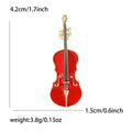 Enamel Violin Brooch Red Or Black Metal Frame Two Styles view 7