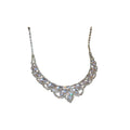Silver Tone Crystal Crescent Necklace and Stud Earring Set view 5